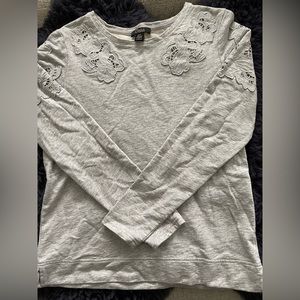 Grey Embroidered Sweatshirt - Size Small
